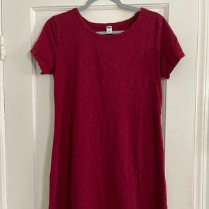 Old Navy T-shirt Dress, Medium Burgundy